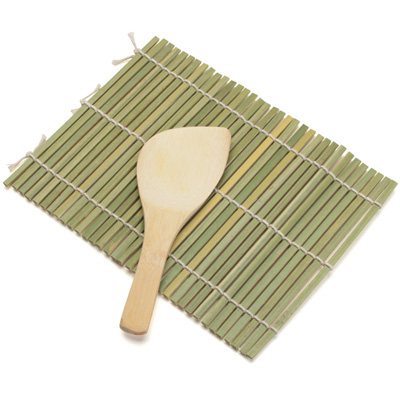 BamBoo Sushi Roller Mat & Rice Paddle Set ( Sushi Mst & Rice Spoon