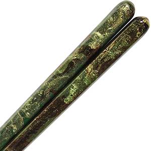  Baroque Green Hand Painted Wakasa Chopsticks