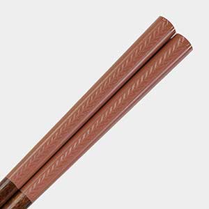 Herringbone Orange Japanese Wood Chopsticks