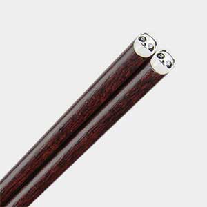 Panda on Dark Wood Japanese Chopsticks