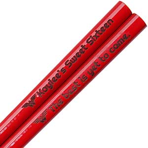 Red Engraved Personalized Chopsticks
