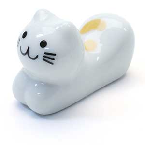 Resting Cat Chopstick Holder White