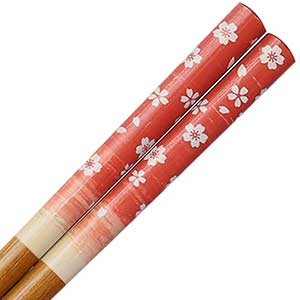 Sakura Blizzard on Red Chopsticks
