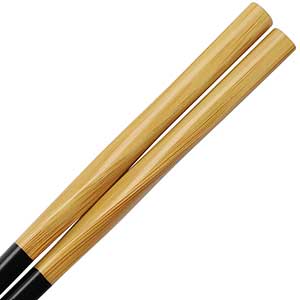 Twisted Black & Natural Bamboo Chopsticks