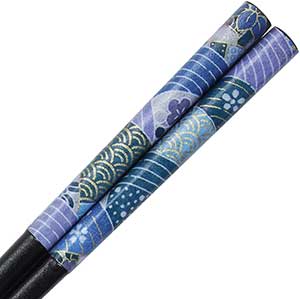 Washi Blue Sakura Iris Stream Chopsticks