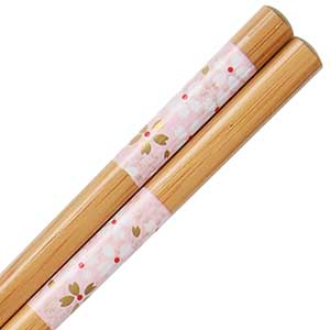  White Sakura Bamboo Chopsticks