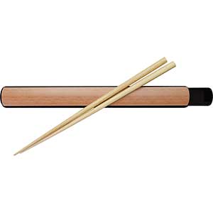 Woodgrain Box & Chopsticks Set