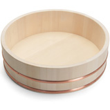 Wooden Hangiri Rice Tub, 12 Inch, Made in Japan