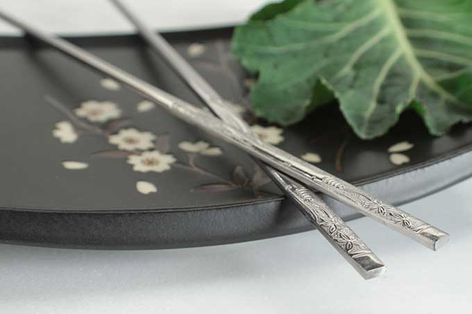 Korean Ginseng Stainless Steel Chopsticks with Stepped Groove Multi Practical 