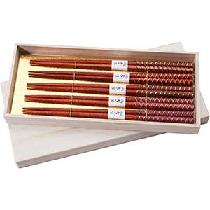 Amime Wood Japanese Chopsticks Set of 5