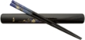 Black Chopsticks and Box Set with Blue Maple Leaves