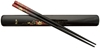 Black Chopsticks and Box Set with Red Maple Leaves