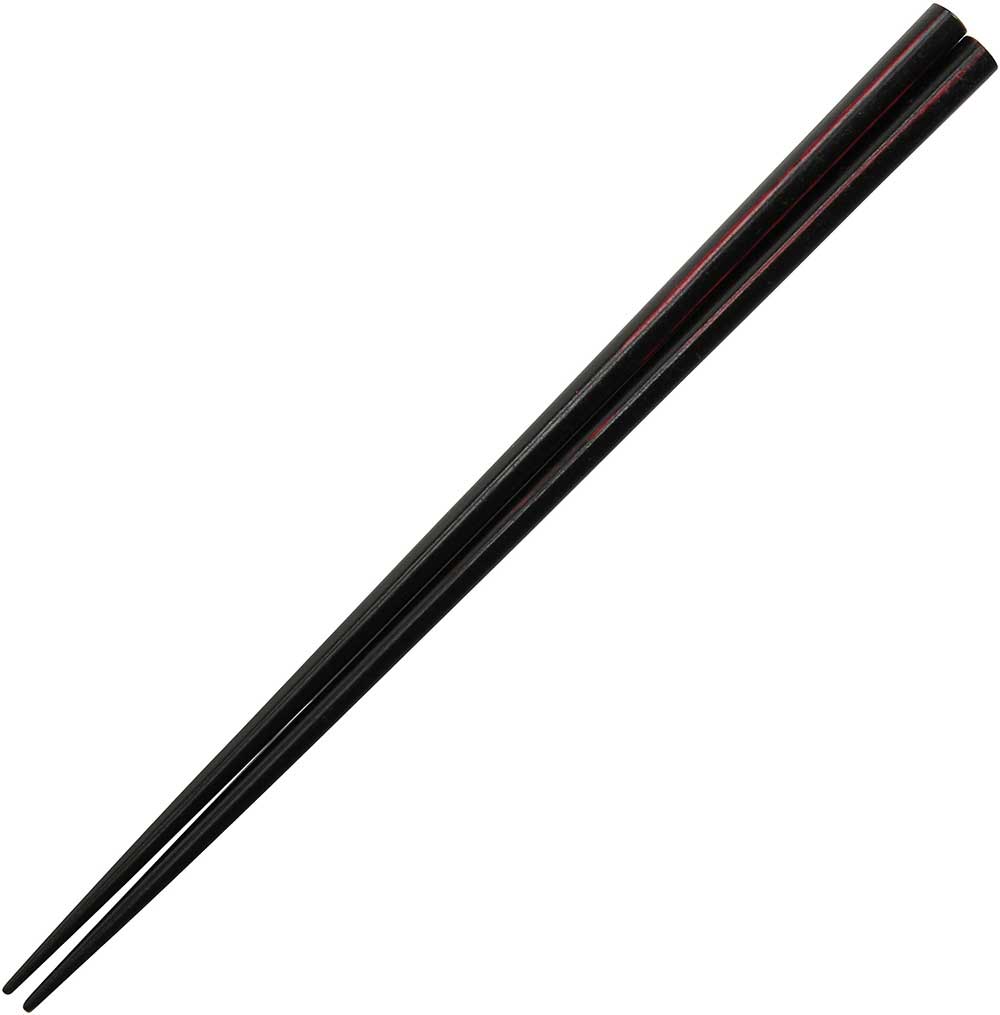 Black chopsticks with red striping