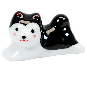 Black & White Dog Ceramic Chopstick Rest 