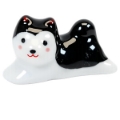 Black & White Dog Ceramic Chopstick Rest 