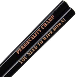 Black Engraved Personalized Chopsticks