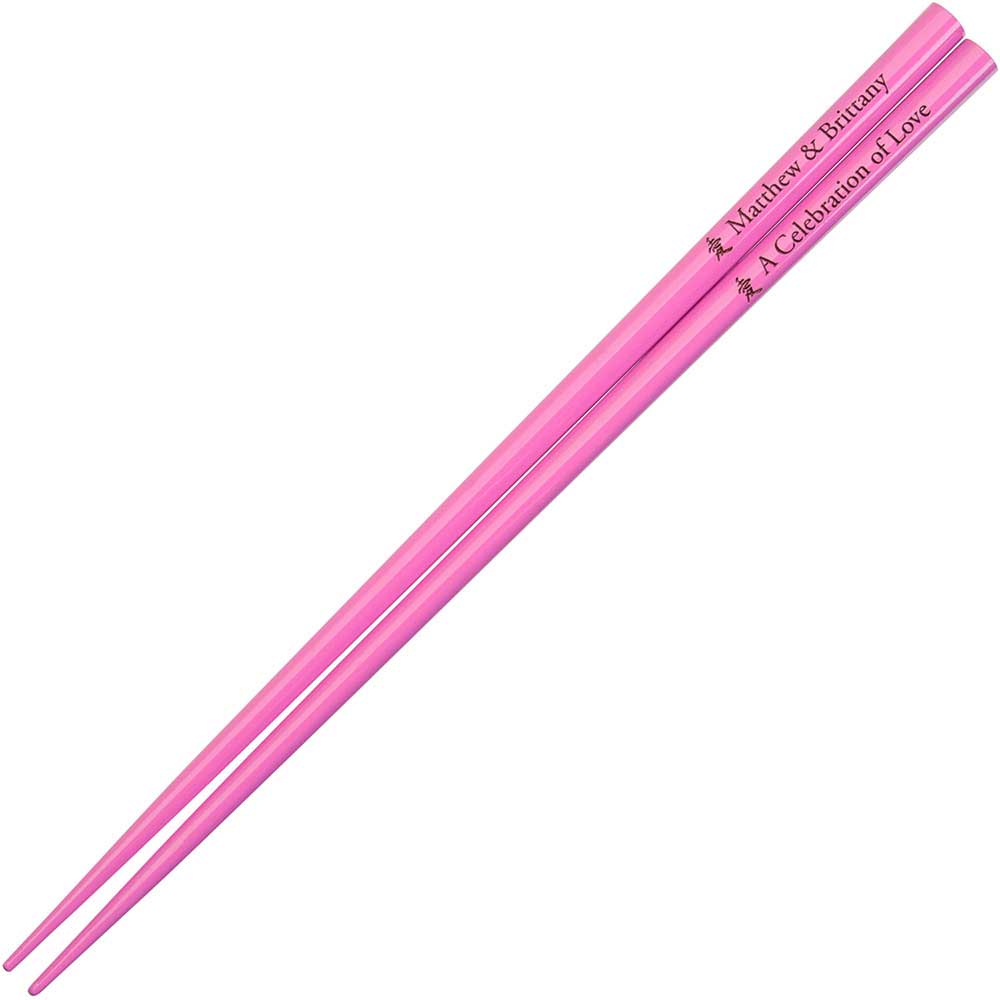 Hot Pink Engraved Personalized Chopsticks