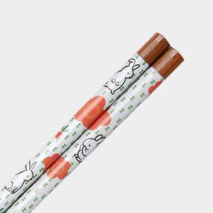 Bunnies In The Garden Japanese Bamboo Chopsticks