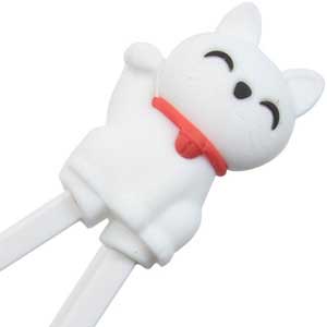 Cat Fun Childrens Helper Chopsticks White