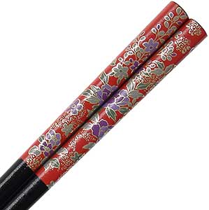 Cinnabar Peony Floral Chopsticks