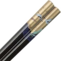 Cranes and Ocean on Black Japanese Style Chopsticks