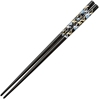 Cranes of Gold and Silver on Black Japanese Style Chopsticks