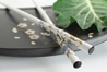 Cranes of Gold and Silver on White Japanese Style Chopsticks