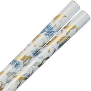 Cranes of Gold and Silver on White Japanese Style Chopsticks