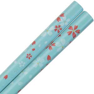 Dogwood Blossoms on Light Blue Japanese Style Chopsticks
