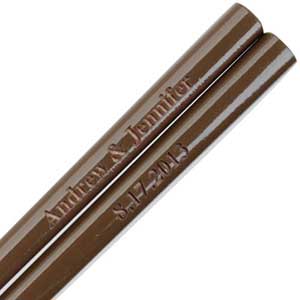 Brown Engraved Personalized Chopsticks