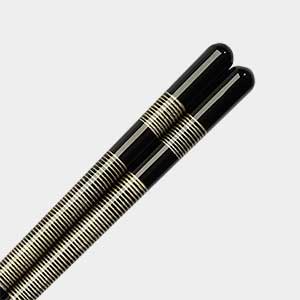 Gold Bands on Black Wakasa Chopsticks