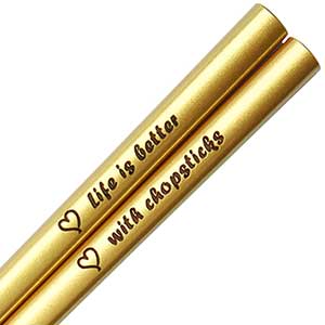 Gold Metallic Personalized Custom Chopsticks