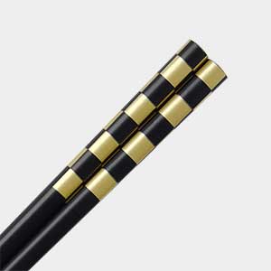 Gold Tatami Mat Black Japanese Chopsticks