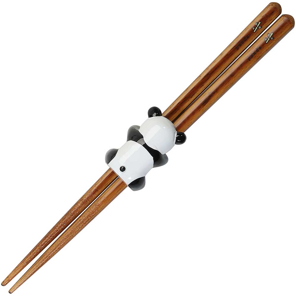  Kids Wood Chopsticks with Panda Rest