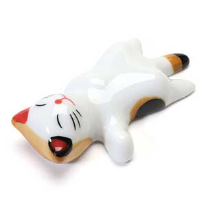 Laying Cat Chopstick Rest Orange