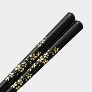 Lucky Gold Sakura Japanese Chopsticks