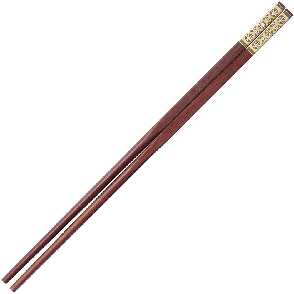 Luxury Chinese Chopsticks Gold Double Happiness and Sandalwood