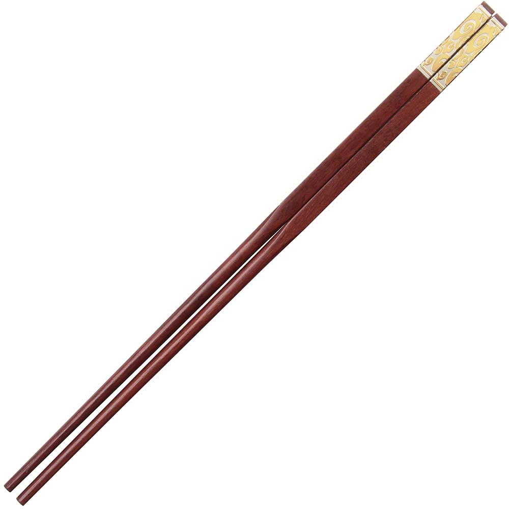Luxury Chinese Chopsticks Gold Swirls and Sandalwood
