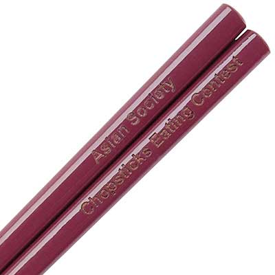 Maroon Engraved Personalized Chopsticks