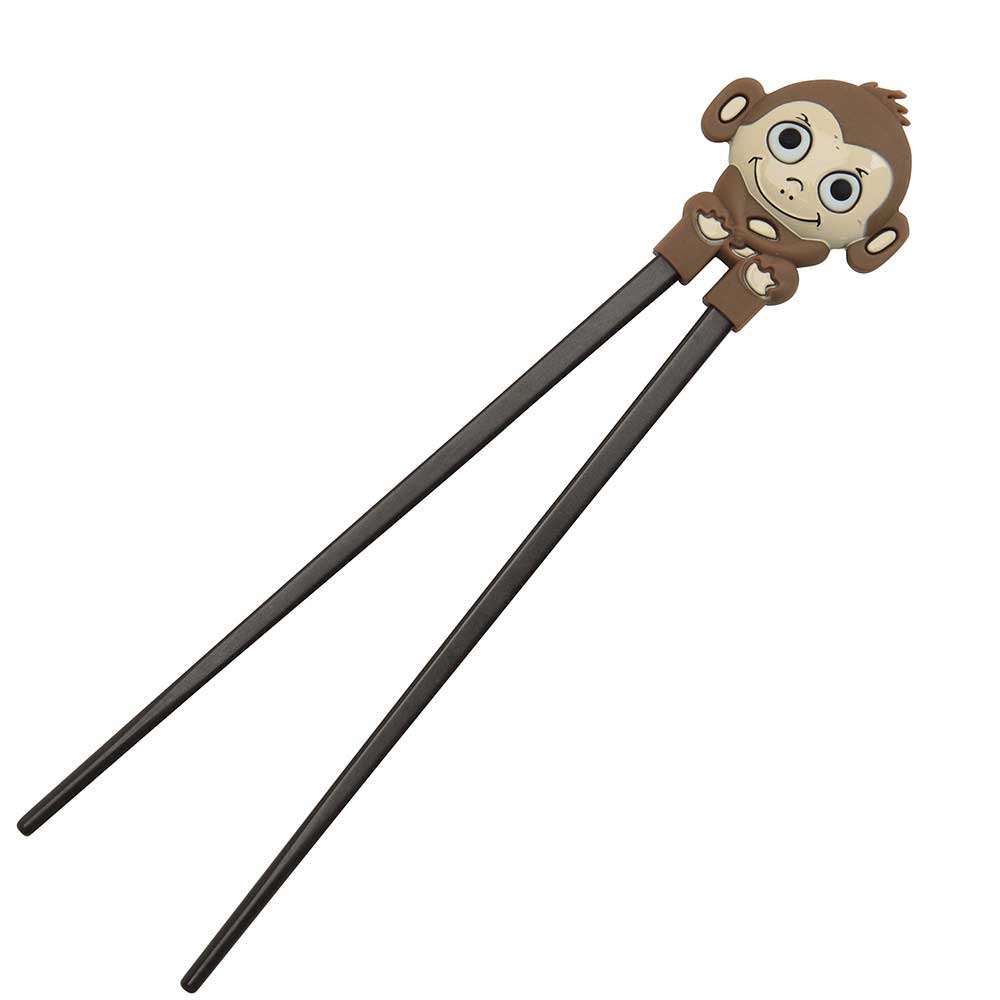 Monkey Fun Childrens Helper Chopsticks Brown