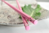 Ninja Girl Whimsical Character on Pink Japanese Chopsticks