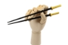 Ninja Sword Black Chopsticks Gold Handle – Katana Style Bamboo Chopsticks - CFA1-G