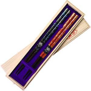 Oboro Wakasa Chopsticks & Box 2 Pair Set