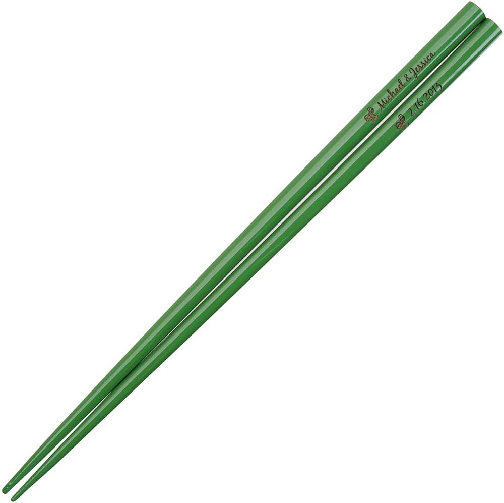 Olive Green Engraved Personalized Chopsticks