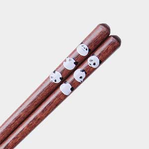 Panda Faces on Natural Wood Chopsticks