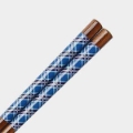 Plaid Blue Wood Japanese Chopsticks