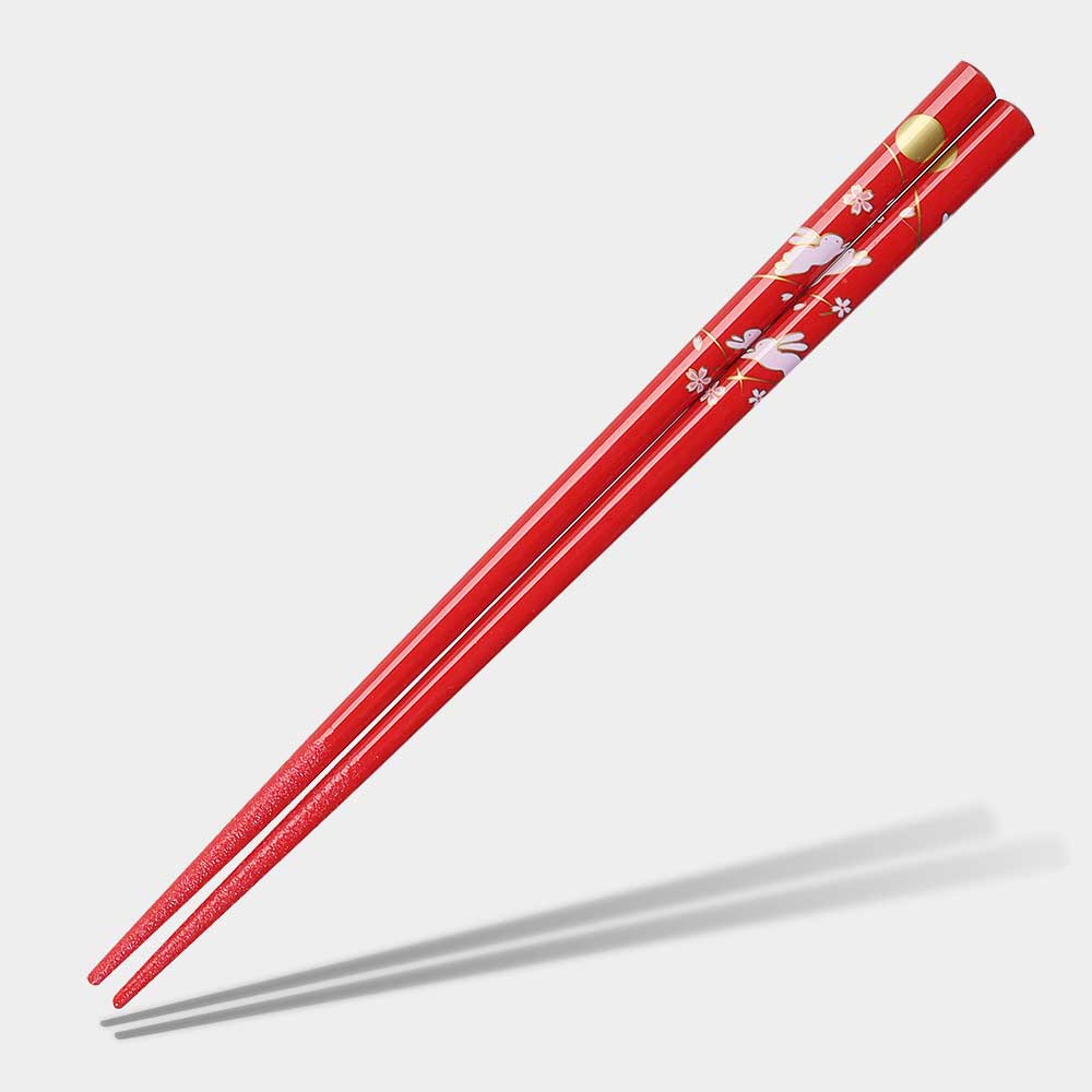 Red Sakura Rabbit Moon Chopsticks