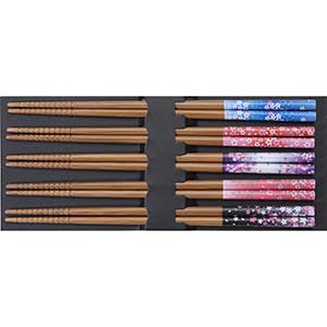 Sakura Flowers Japanese Bamboo Chopsticks Set