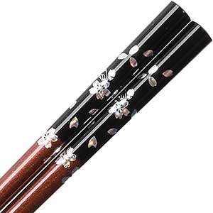 Sakura Glitter Kids Chopsticks Red
