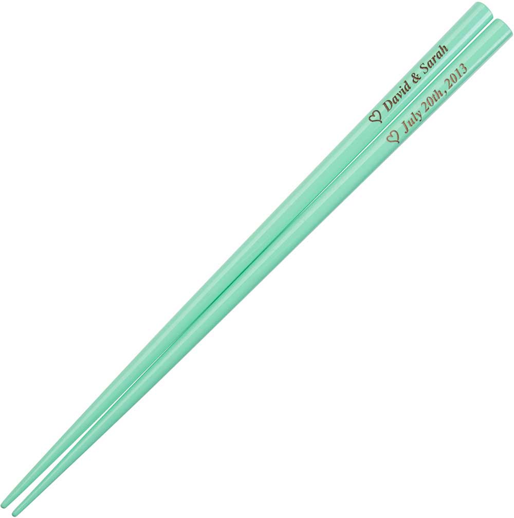 Sea Green Engraved Personalized Chopsticks